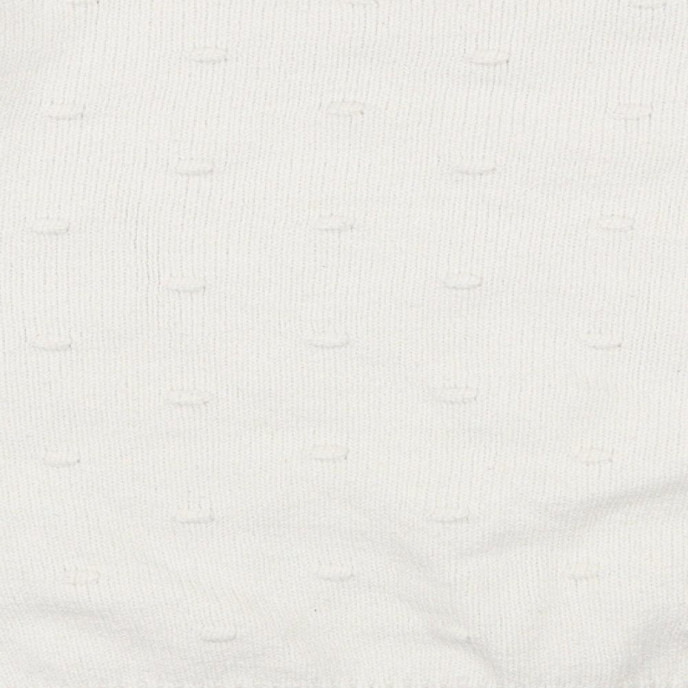 Marks and Spencer Womens White Round Neck  Polyester Pullover Jumper Size L