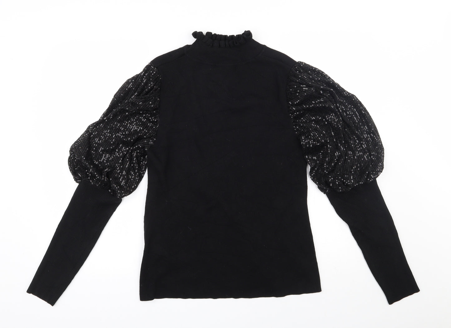 Cameo Rose  Womens Black High Neck  Viscose Pullover Jumper Size L