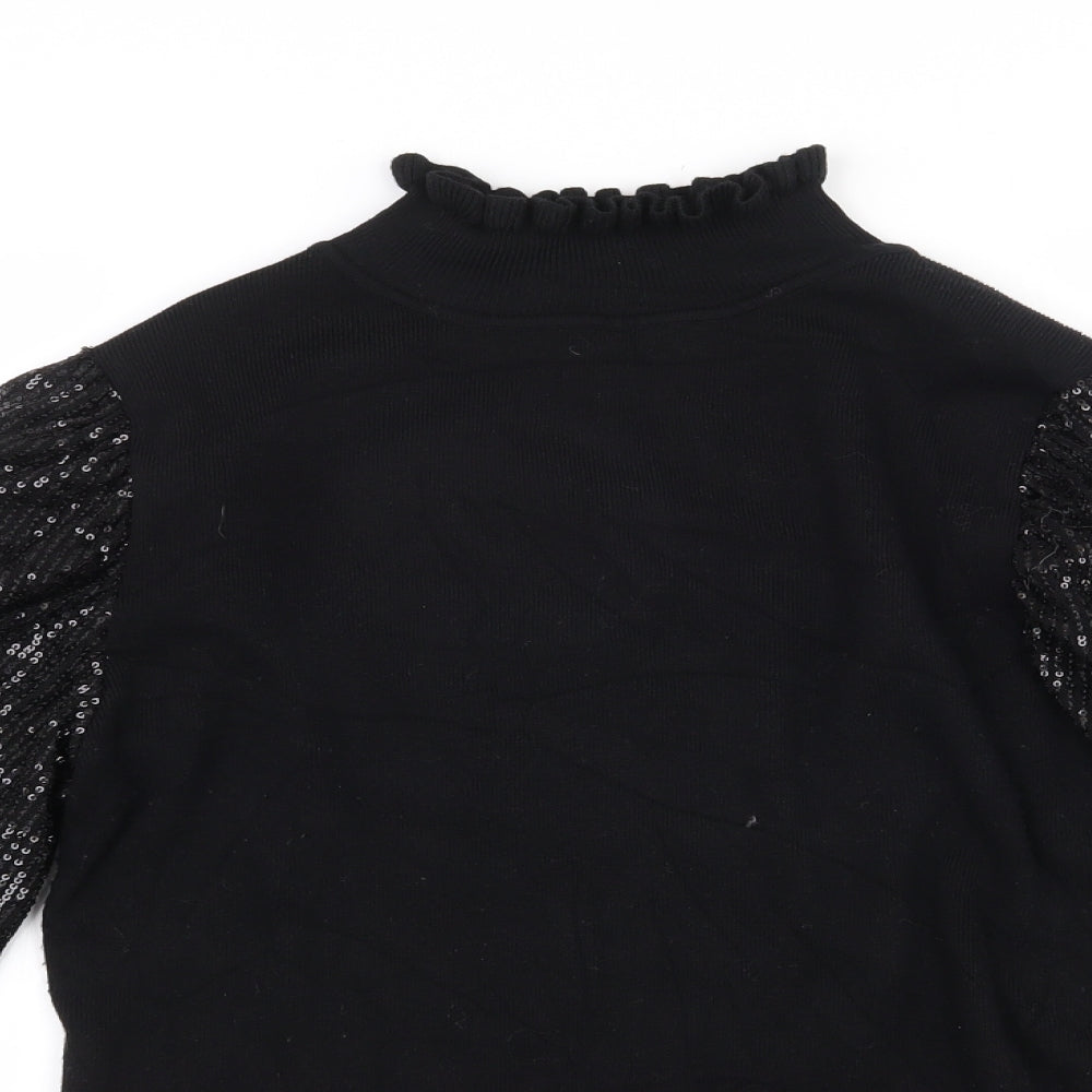 Cameo Rose  Womens Black High Neck  Viscose Pullover Jumper Size L