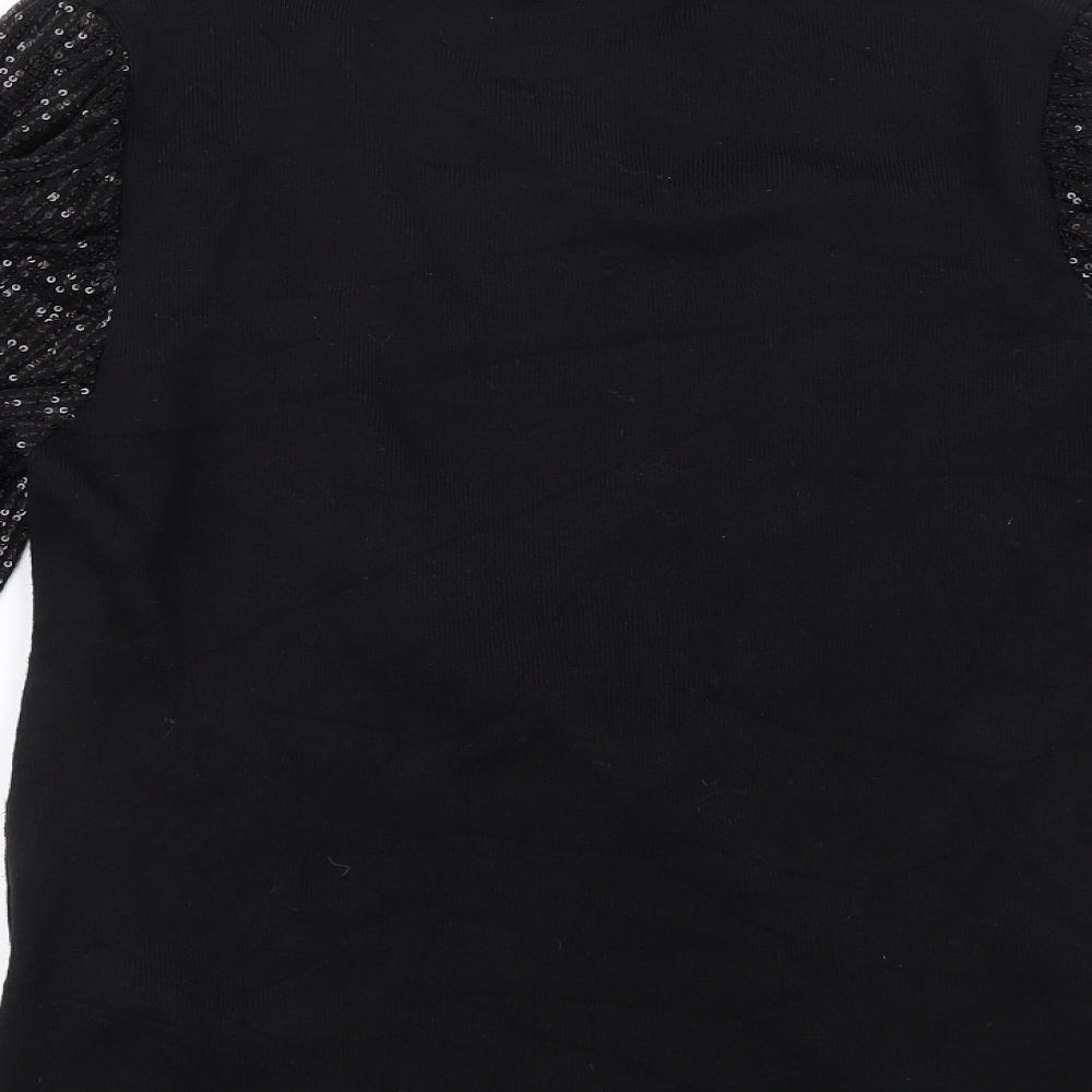 Cameo Rose  Womens Black High Neck  Viscose Pullover Jumper Size L