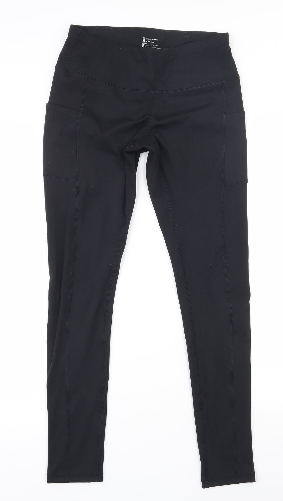 Preworn Womens Black  Polyester Compression Leggings Size 10 L28 in Slim Pullover - `