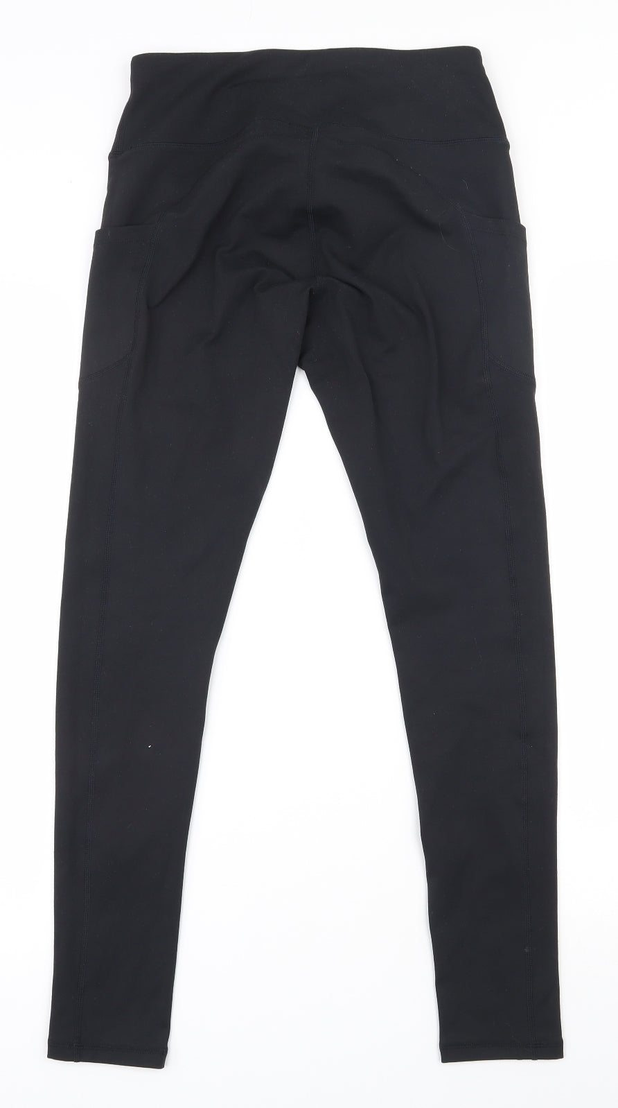 Preworn Womens Black  Polyester Compression Leggings Size 10 L28 in Slim Pullover - `