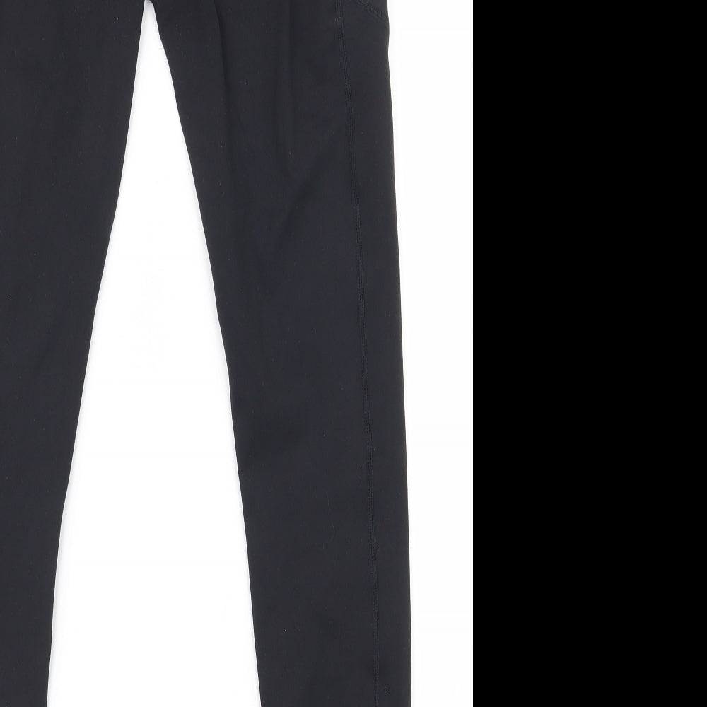 Preworn Womens Black  Polyester Compression Leggings Size 10 L28 in Slim Pullover - `