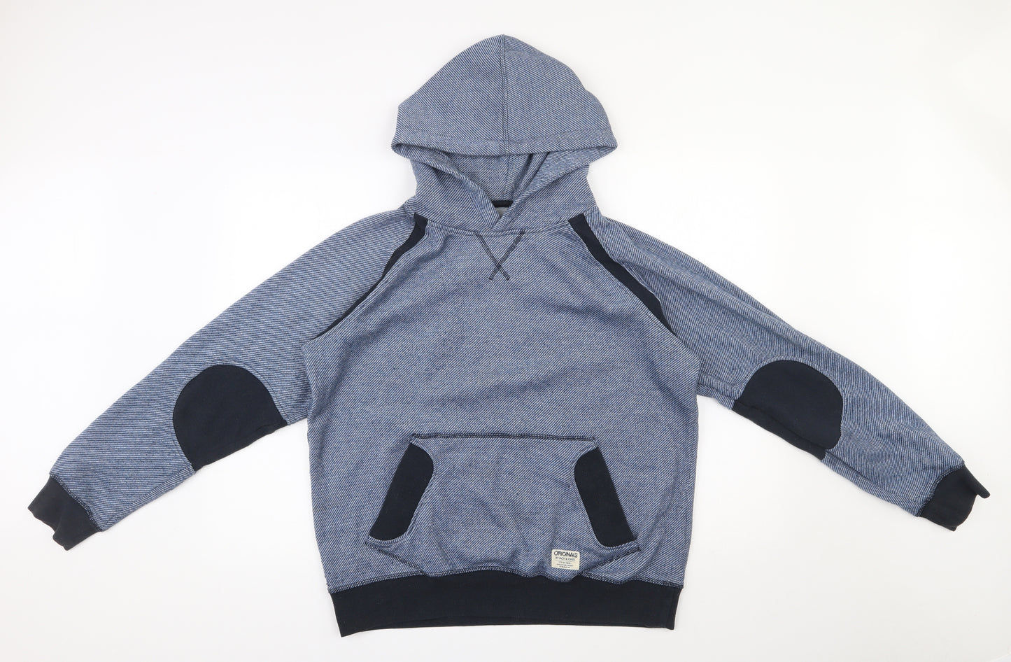 JACK & JONES Mens Blue  Polyester Pullover Hoodie Size M