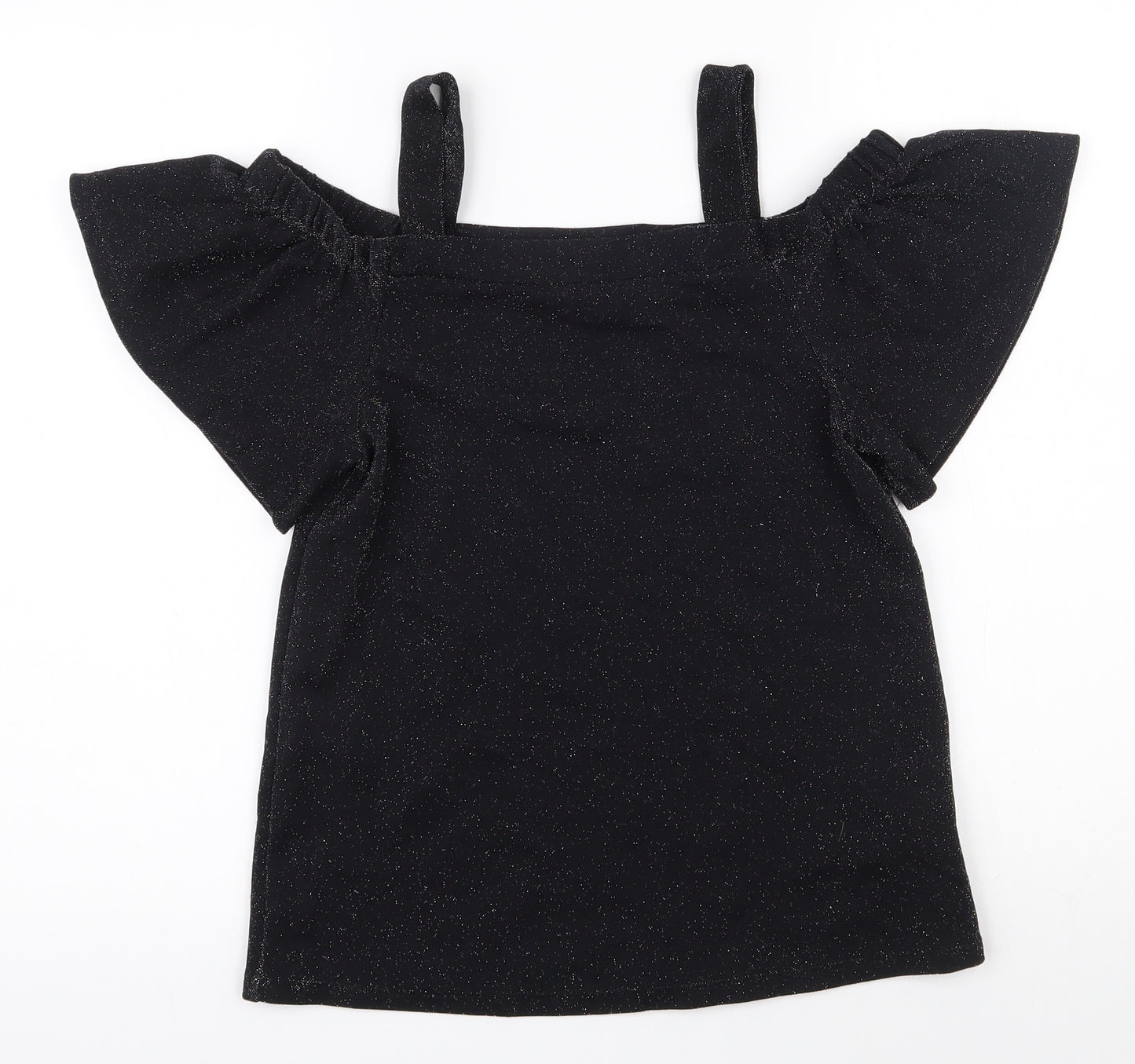 F&F Womens Black  Polyamide Basic Blouse Size 8 Off the Shoulder