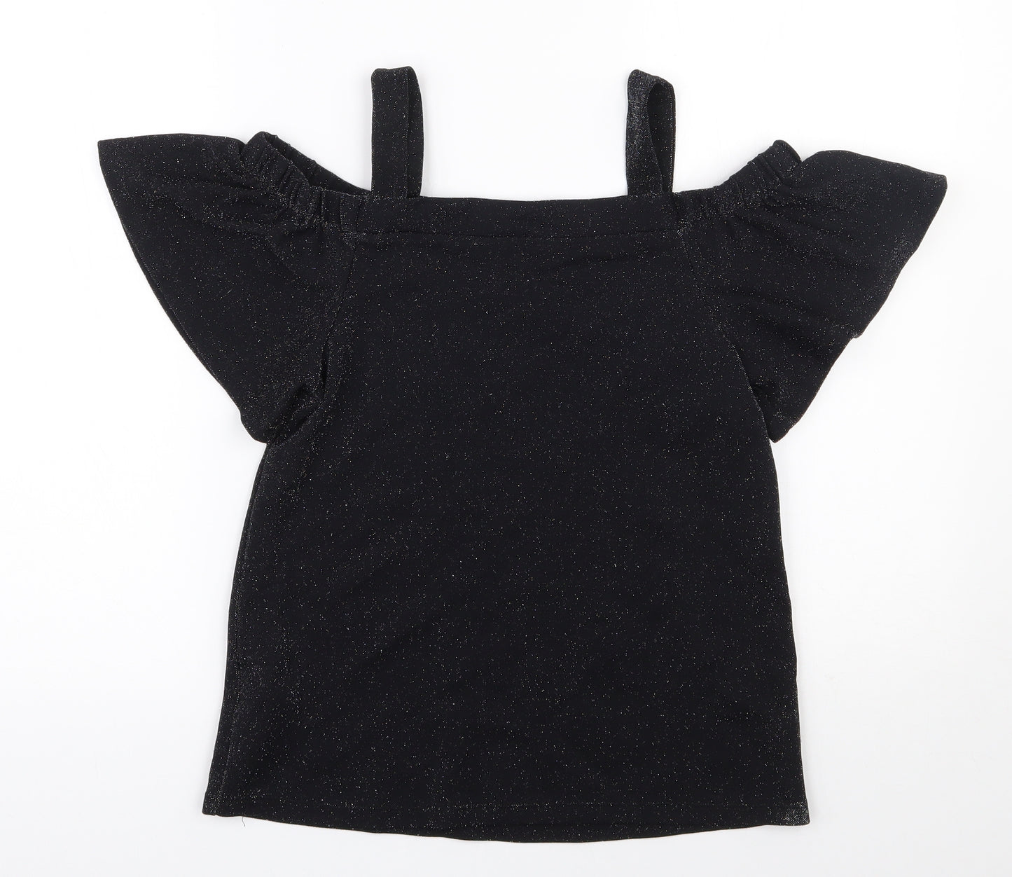 F&F Womens Black  Polyamide Basic Blouse Size 8 Off the Shoulder