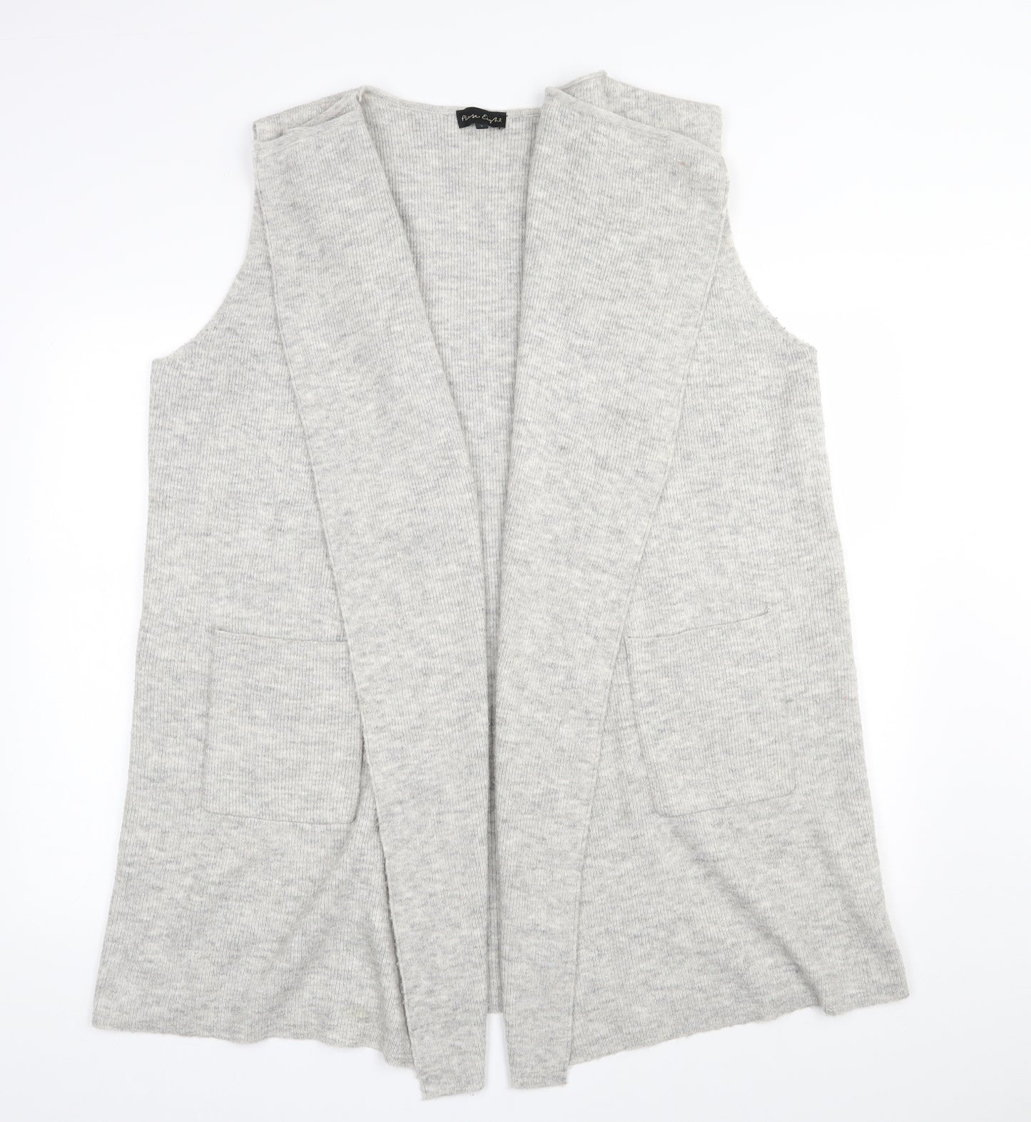 Phase Eight Womens Grey V-Neck  Acrylic Cardigan Jumper Size L