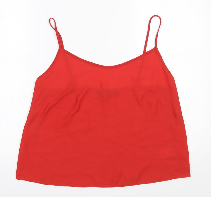 F&F Womens Red Polyester Camisole Blouse Size 10 Scoop Neck