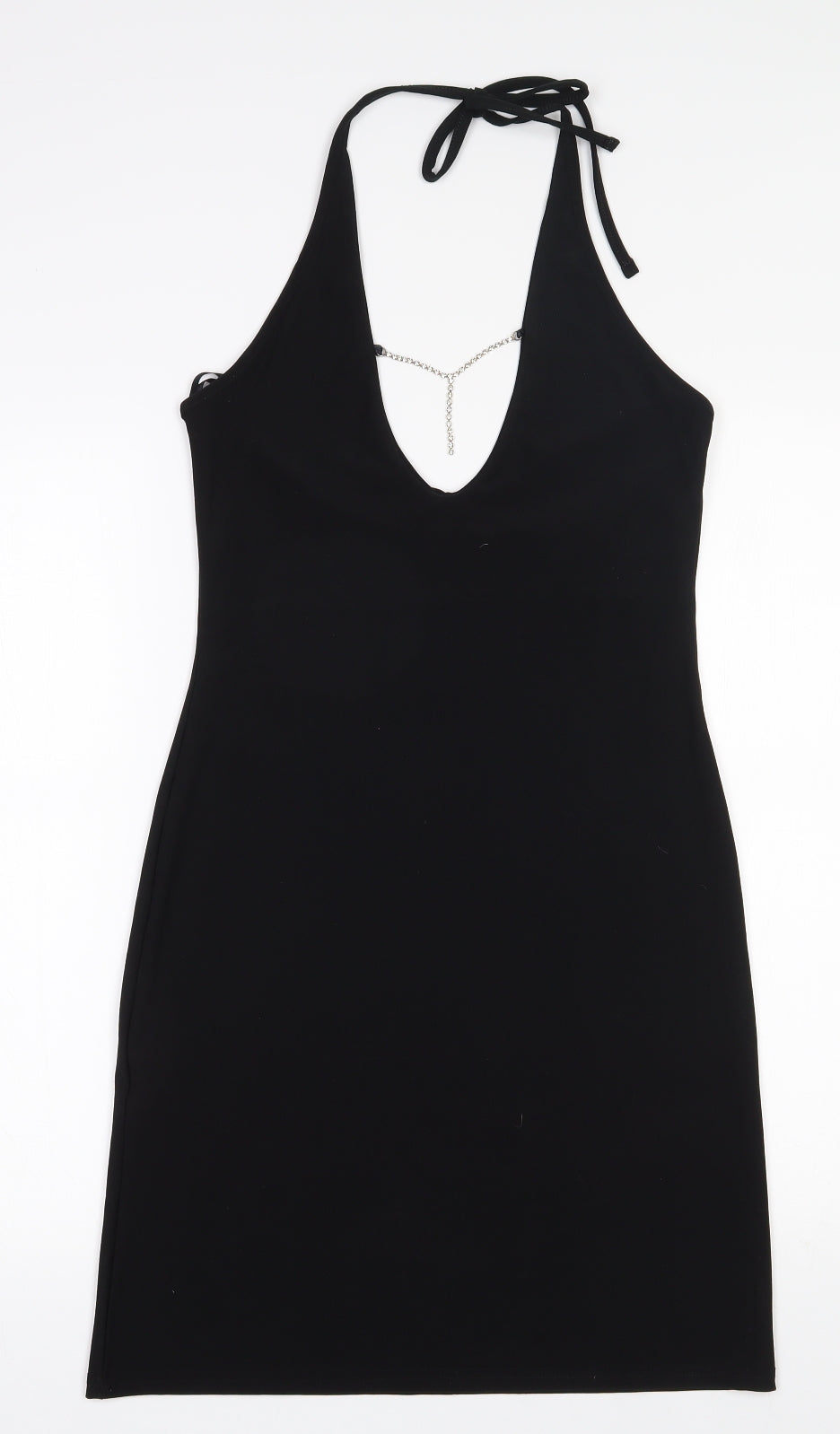 Internacionale Womens Black  Polyester Bodycon  Size 12  Halter Pullover