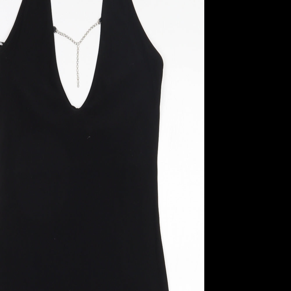 Internacionale Womens Black  Polyester Bodycon  Size 12  Halter Pullover