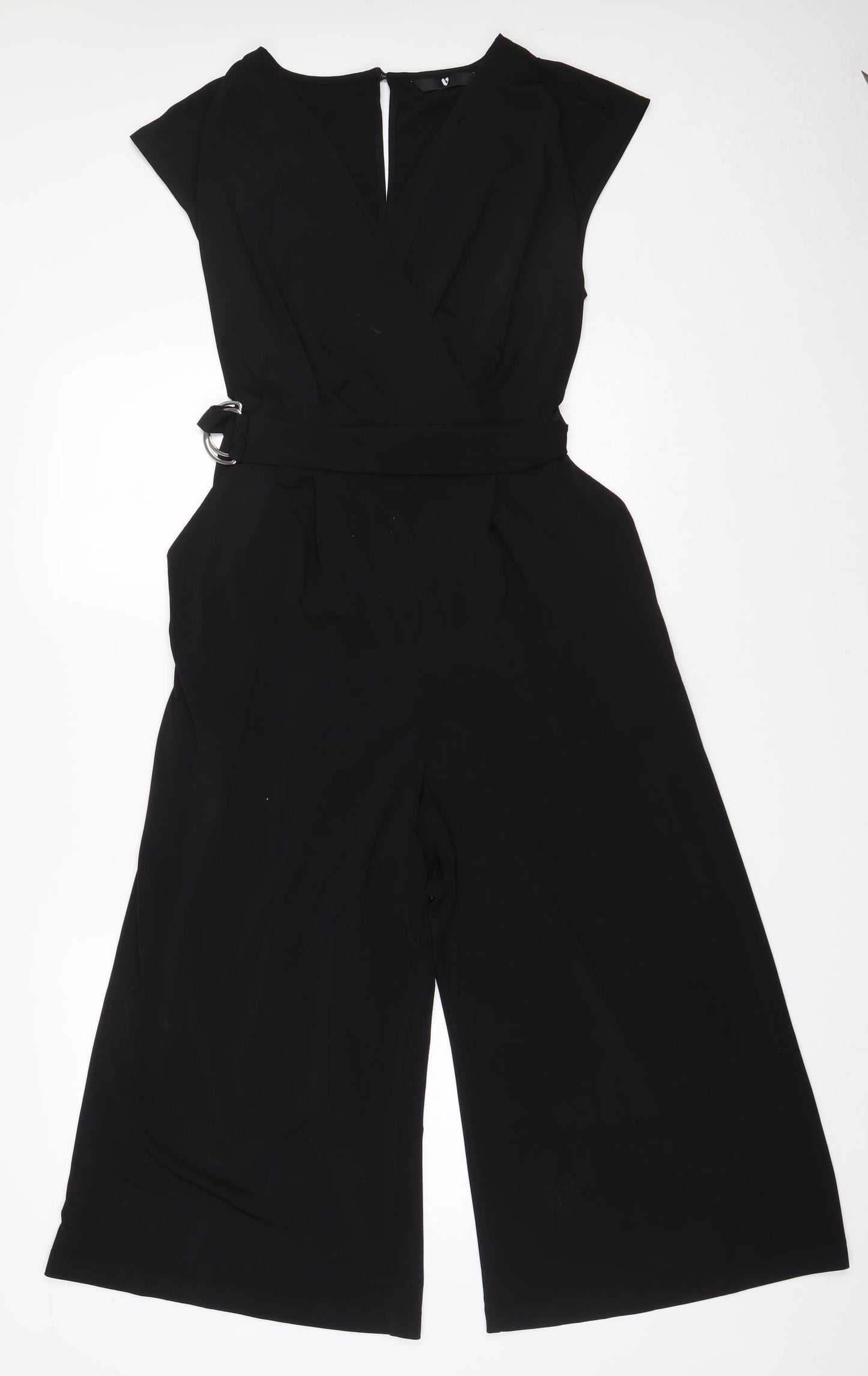 Very Womens Black  Polyester Jumpsuit One-Piece Size 14 L20 in Button