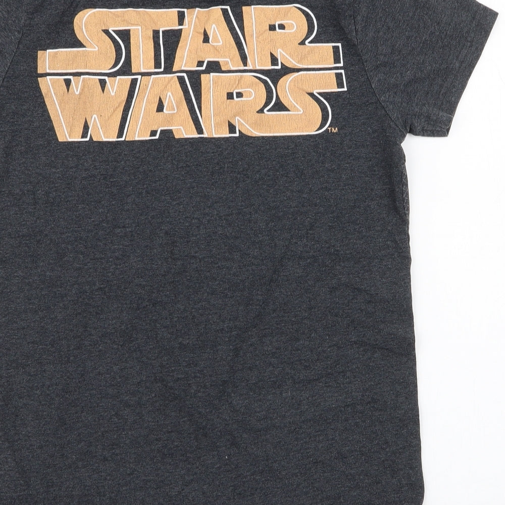 Star Wars Boys Grey  Cotton Jersey T-Shirt Size 10-11 Years Round Neck Pullover - Storm trooper, Star wars
