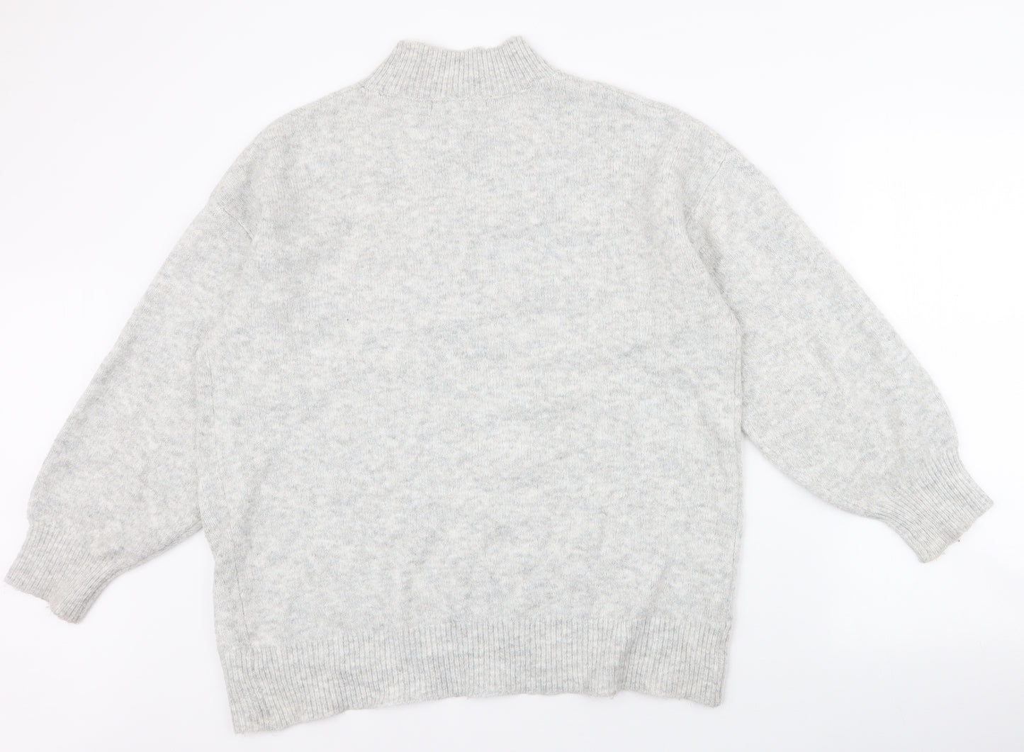 George Womens Grey High Neck  Acrylic Pullover Jumper Size M