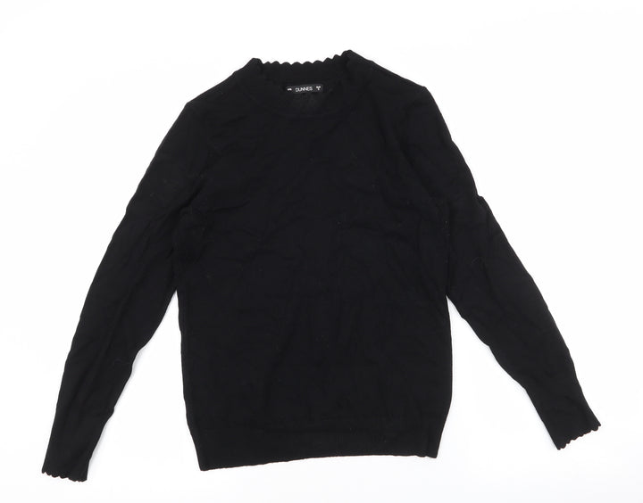 Dunnes Stores Womens Black High Neck Viscose Pullover Jumper Size S