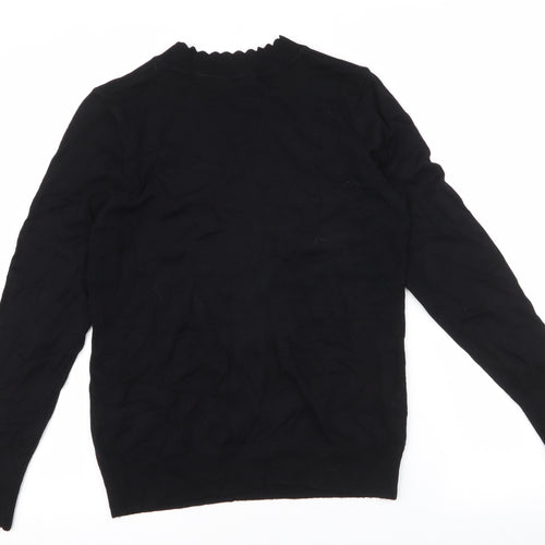 Dunnes Stores Womens Black High Neck  Viscose Pullover Jumper Size S
