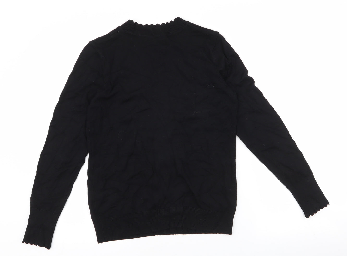Dunnes Stores Womens Black High Neck  Viscose Pullover Jumper Size S