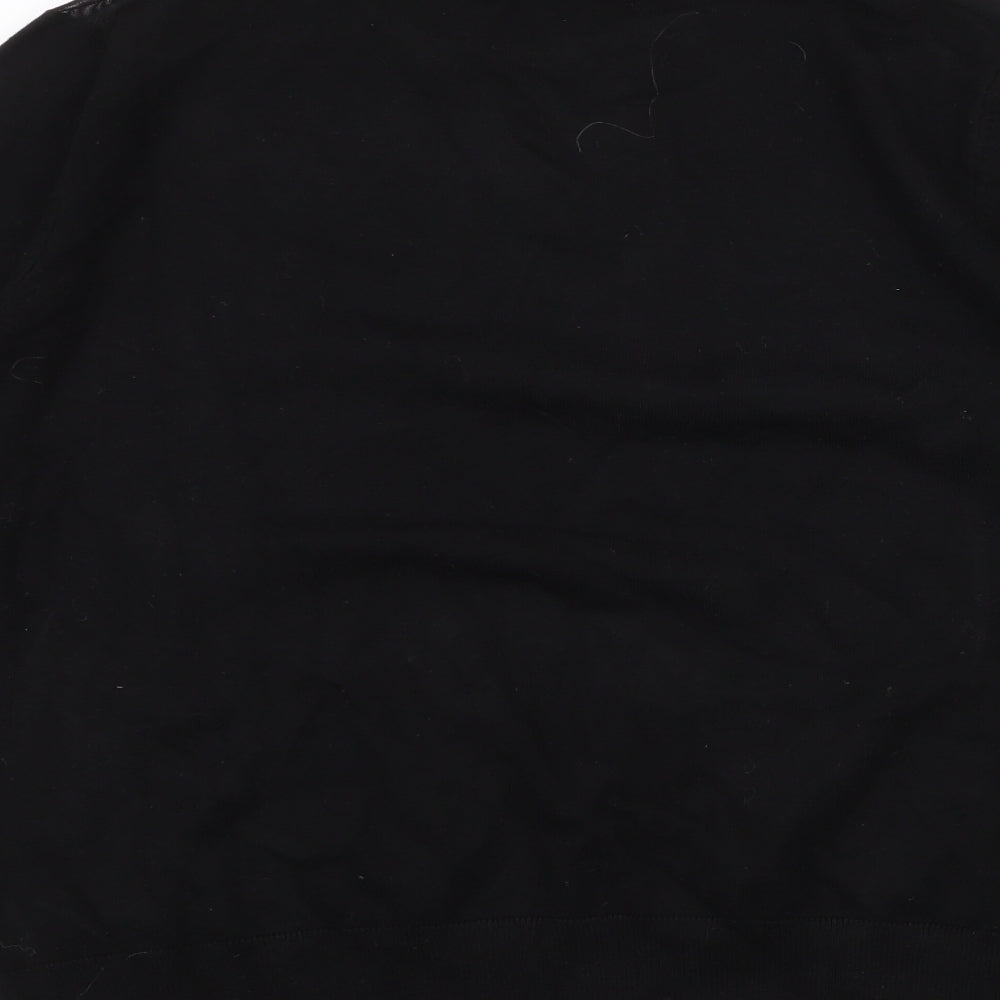 Cable & Gauge Womens Black Round Neck  Viscose Pullover Jumper Size M   - Mesh Shoulders