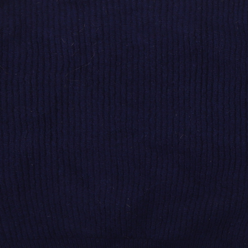 Savida Womens Blue High Neck  Acrylic Pullover Jumper Size M   - Pearl Detail
