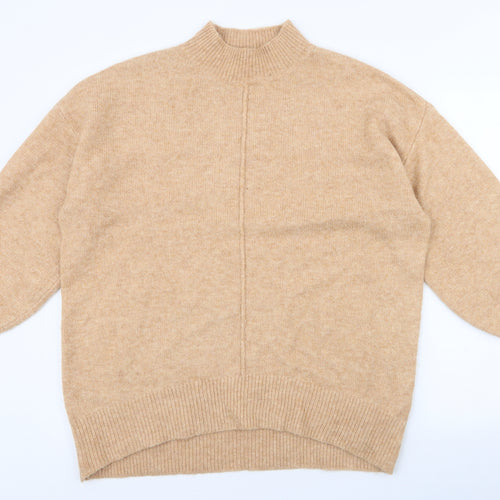George Womens Brown High Neck  Acrylic Pullover Jumper Size M