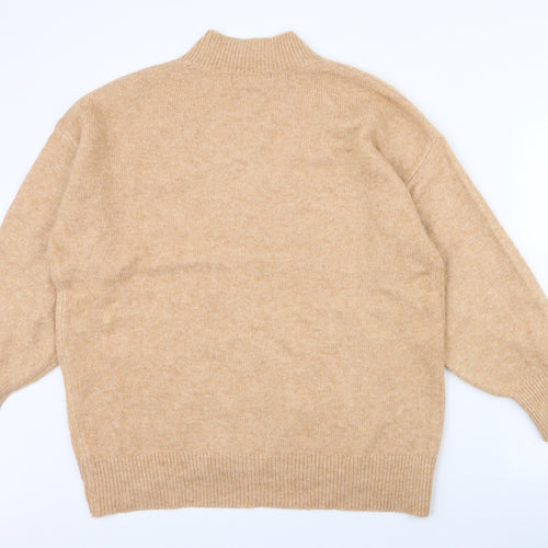 George Womens Brown High Neck  Acrylic Pullover Jumper Size M