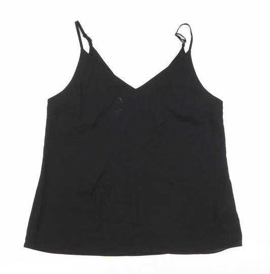 Front view of Primark women’s black camisole tank, size UK 10, v-neck