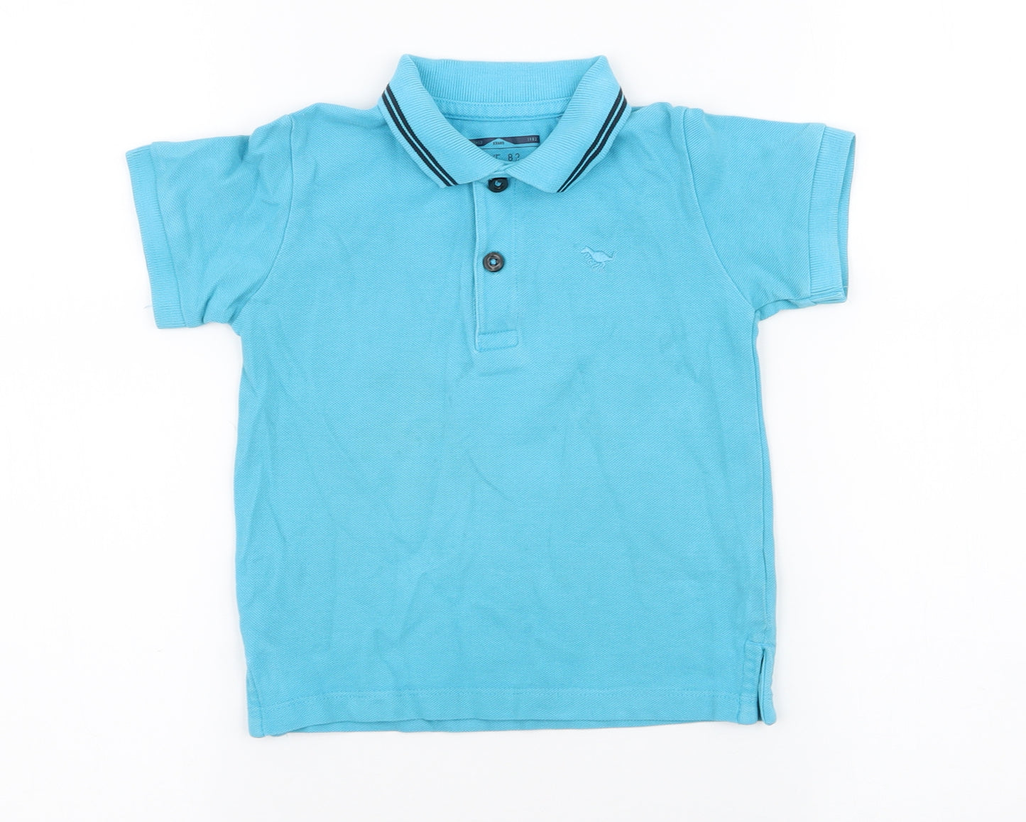 NEXT Boys Blue  100% Cotton Jersey Polo Size 18-24 Months Collared Button