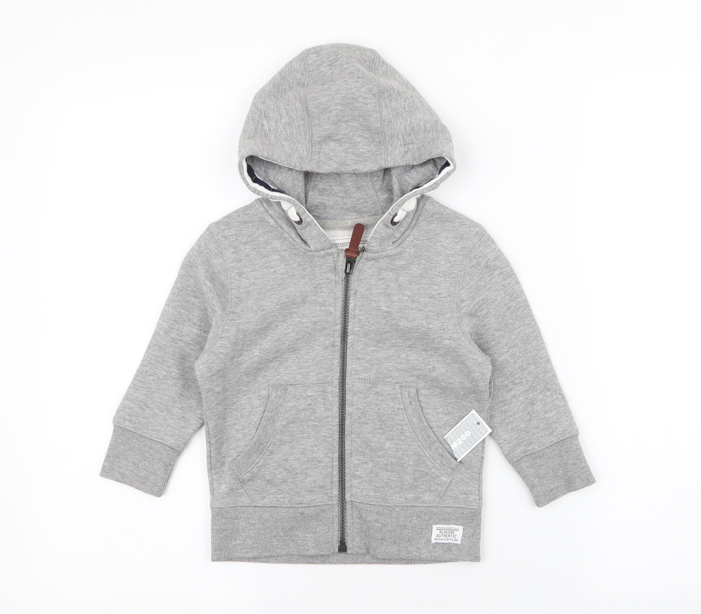 Blue Zoo Boys Grey  Cotton Full Zip Jumper Size 12-18 Months  Zip