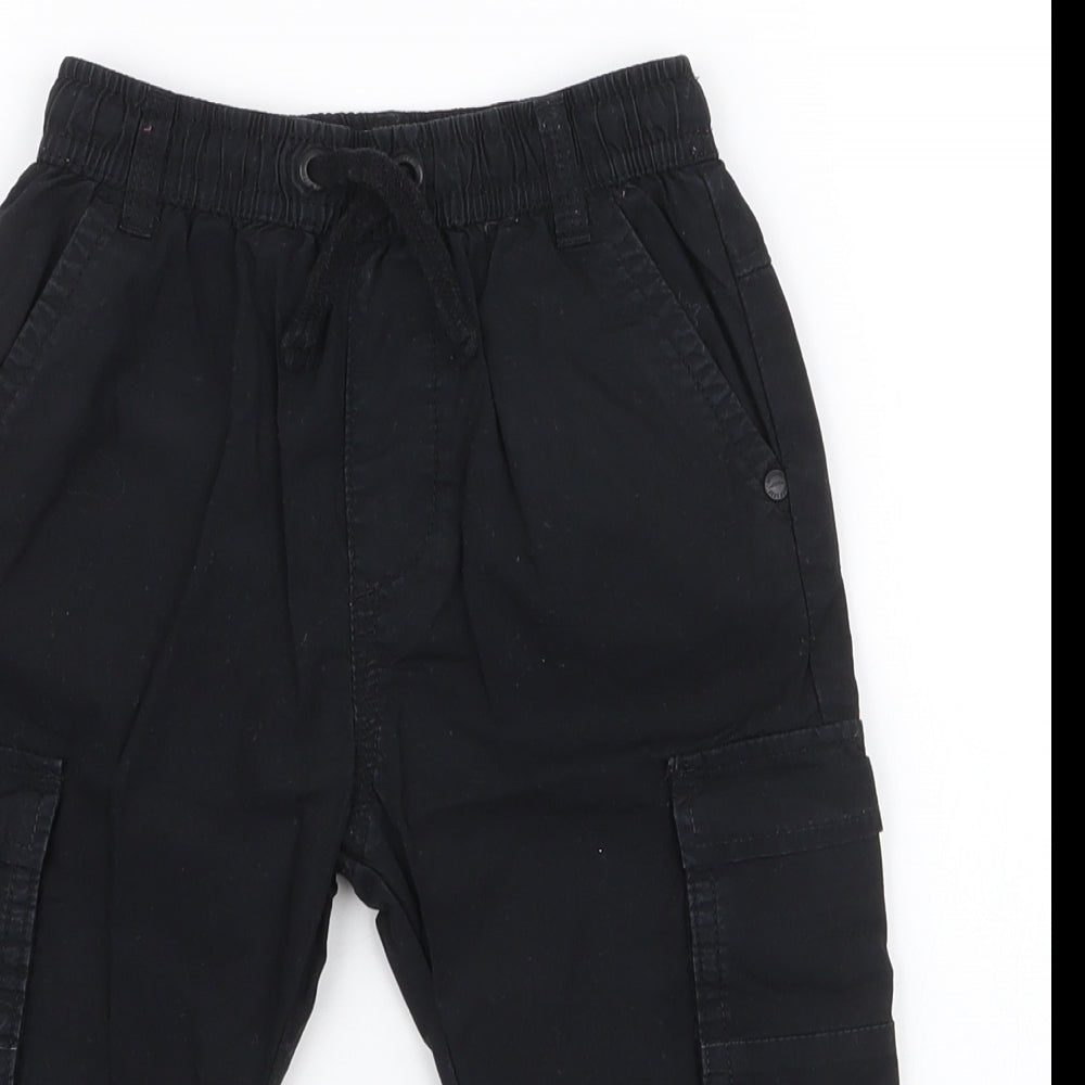 NEXT Boys Black  100% Cotton Cargo Jeans Size 18 Months  Drawstring