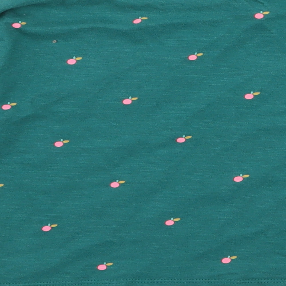 NEXT Girls Green Floral 100% Cotton Jersey T-Shirt Size 3-4 Years Round Neck Pullover