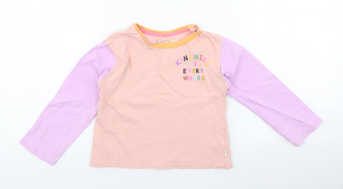 NEXT Girls Multicoloured  100% Cotton Jersey T-Shirt Size 3-4 Years Round Neck Pullover - kindness is everywhere