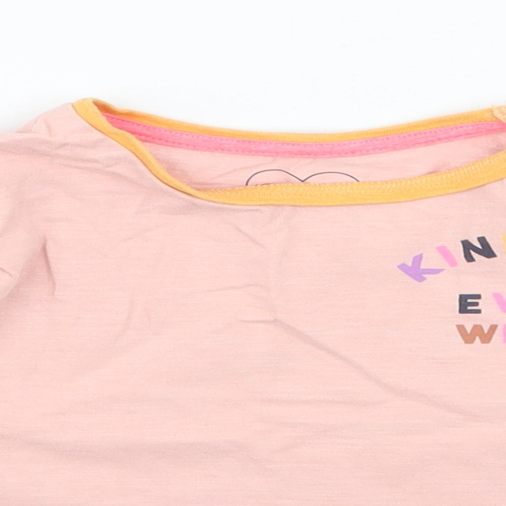NEXT Girls Multicoloured  100% Cotton Jersey T-Shirt Size 3-4 Years Round Neck Pullover - kindness is everywhere