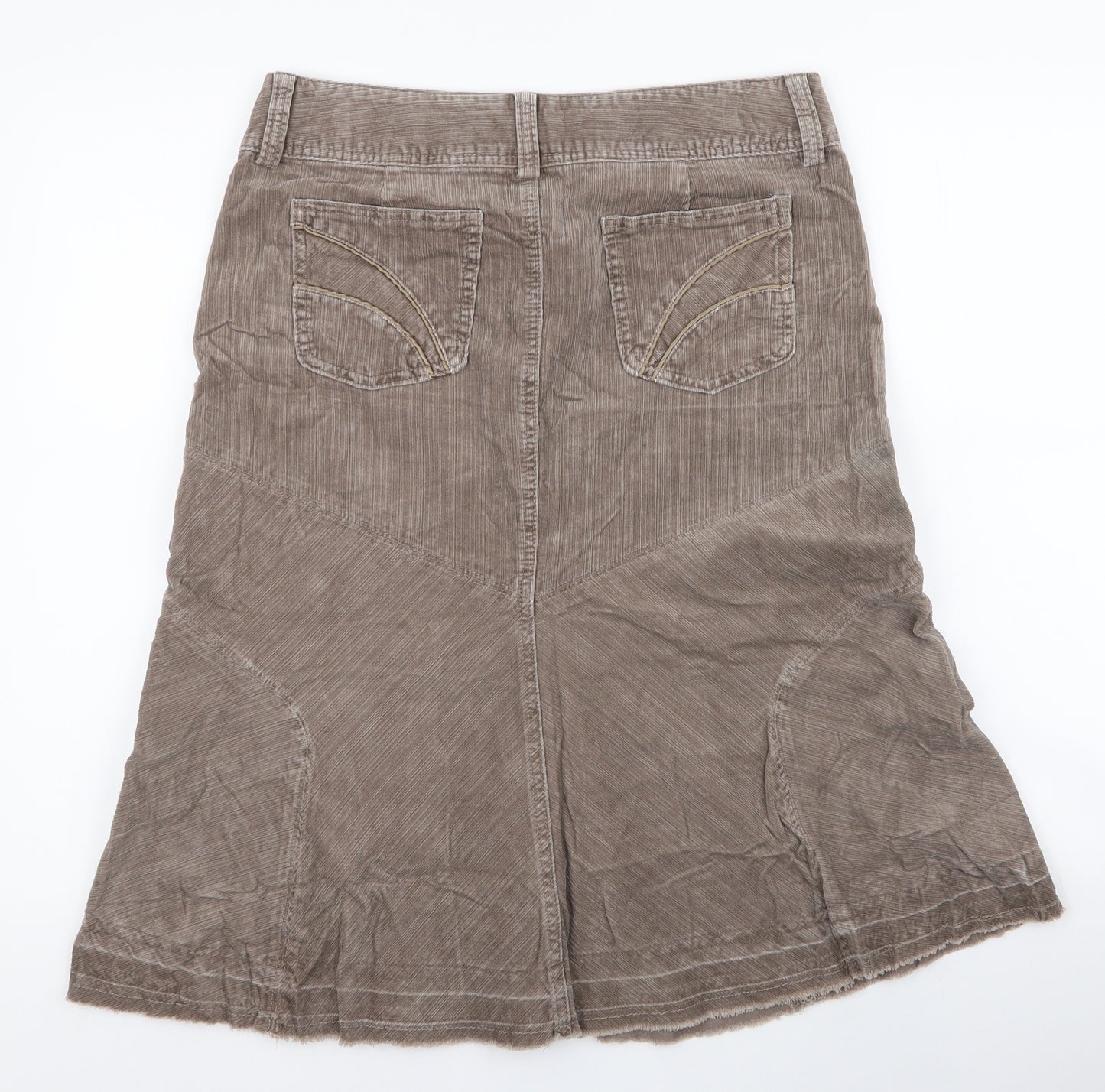 NEXT Womens Brown  Cotton A-Line Skirt Size 12   Zip
