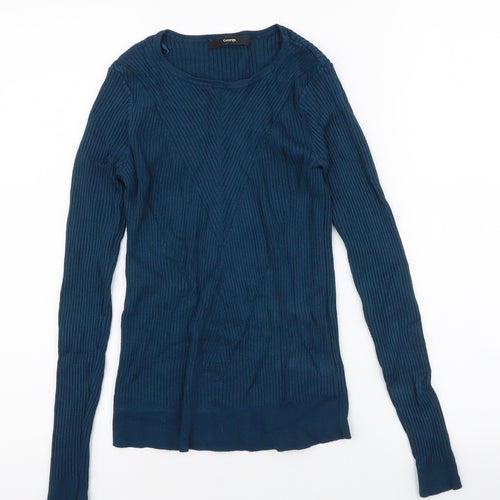 George Womens Blue Round Neck  Viscose Pullover Jumper Size 8