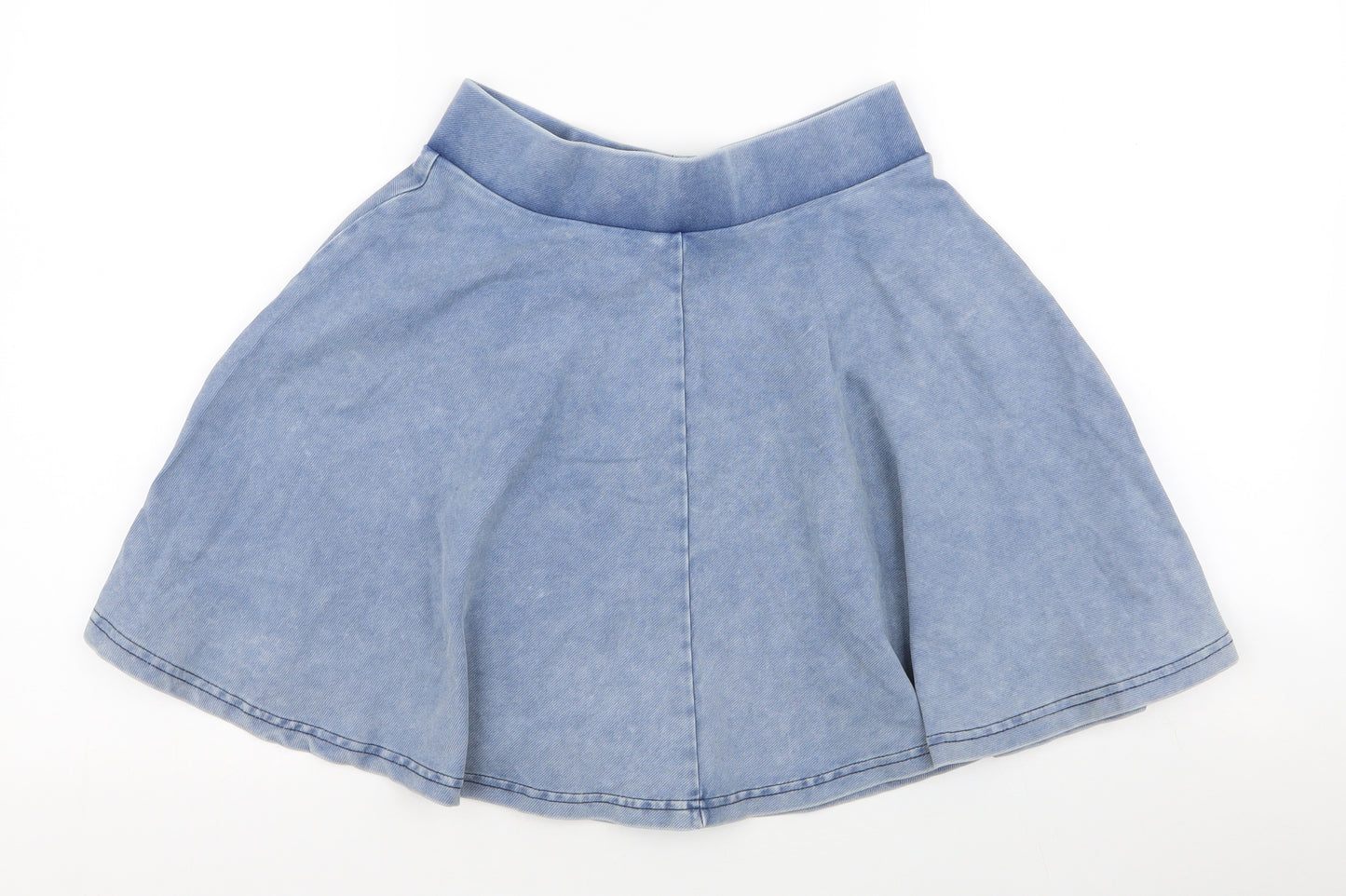 Topshop Womens Blue  Polyester A-Line Skirt Size 8