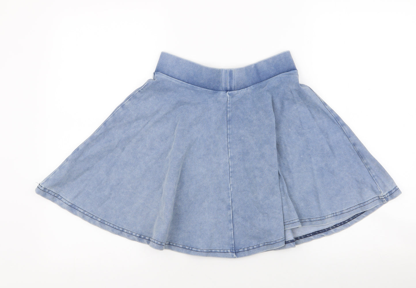 Topshop Womens Blue  Polyester A-Line Skirt Size 8