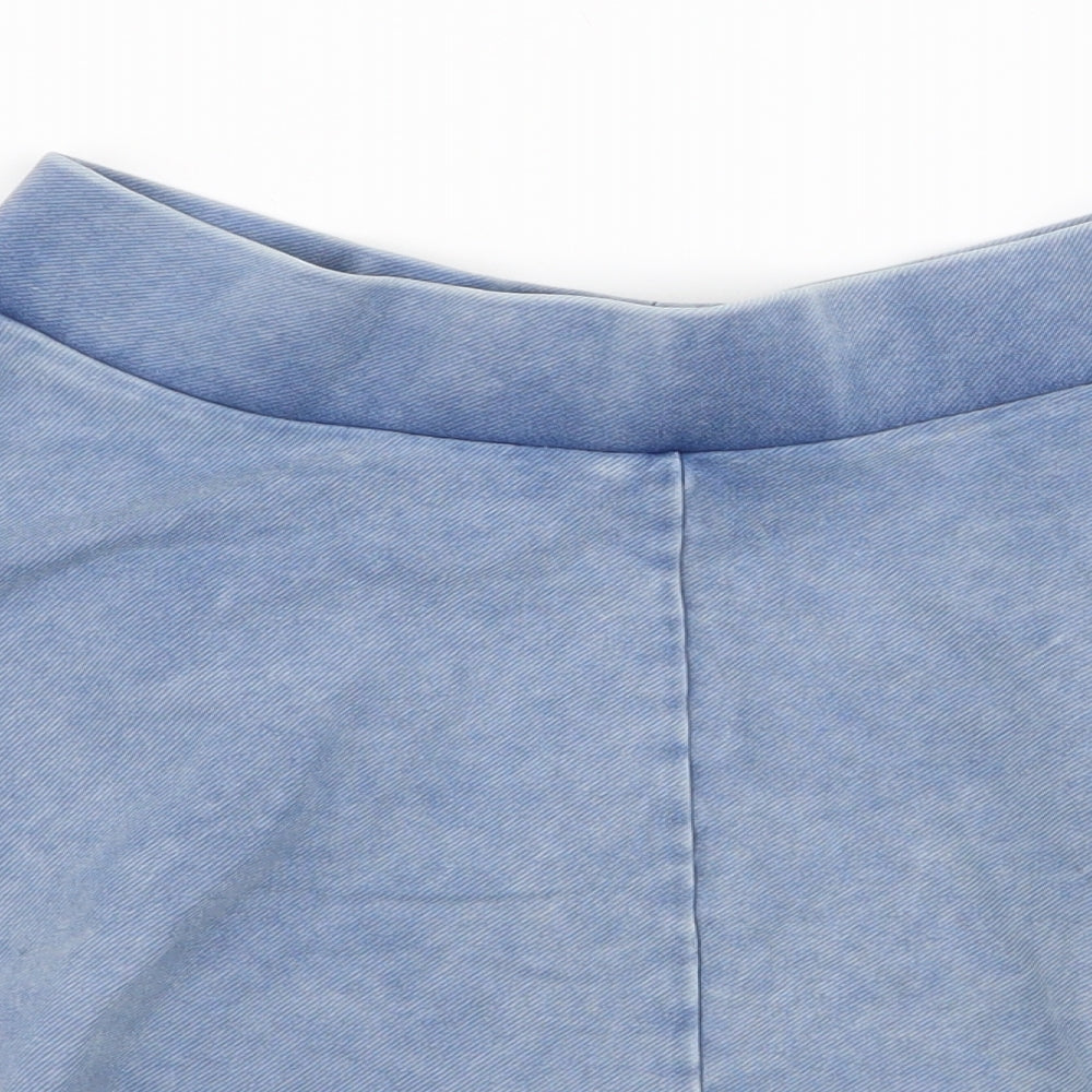 Topshop Womens Blue  Polyester A-Line Skirt Size 8