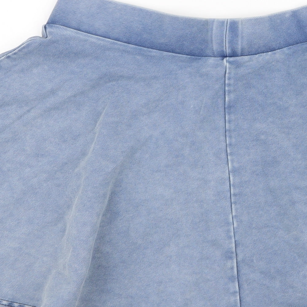 Topshop Womens Blue  Polyester A-Line Skirt Size 8
