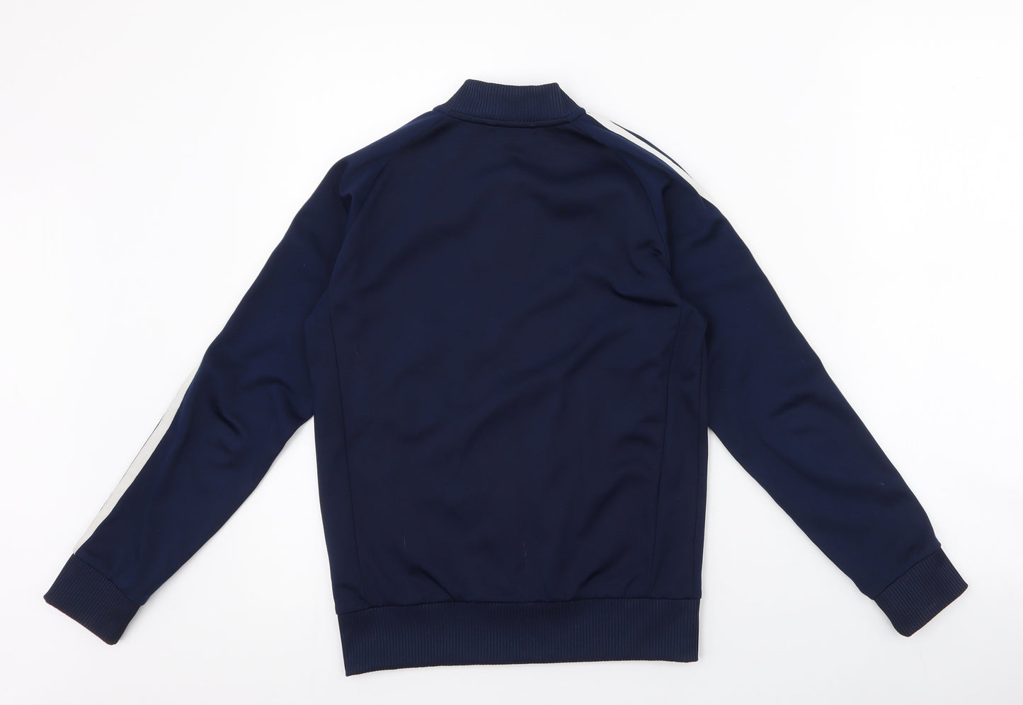 adidas Boys Blue Striped Polyester Pullover Hoodie Size 9-10 Years  Zip