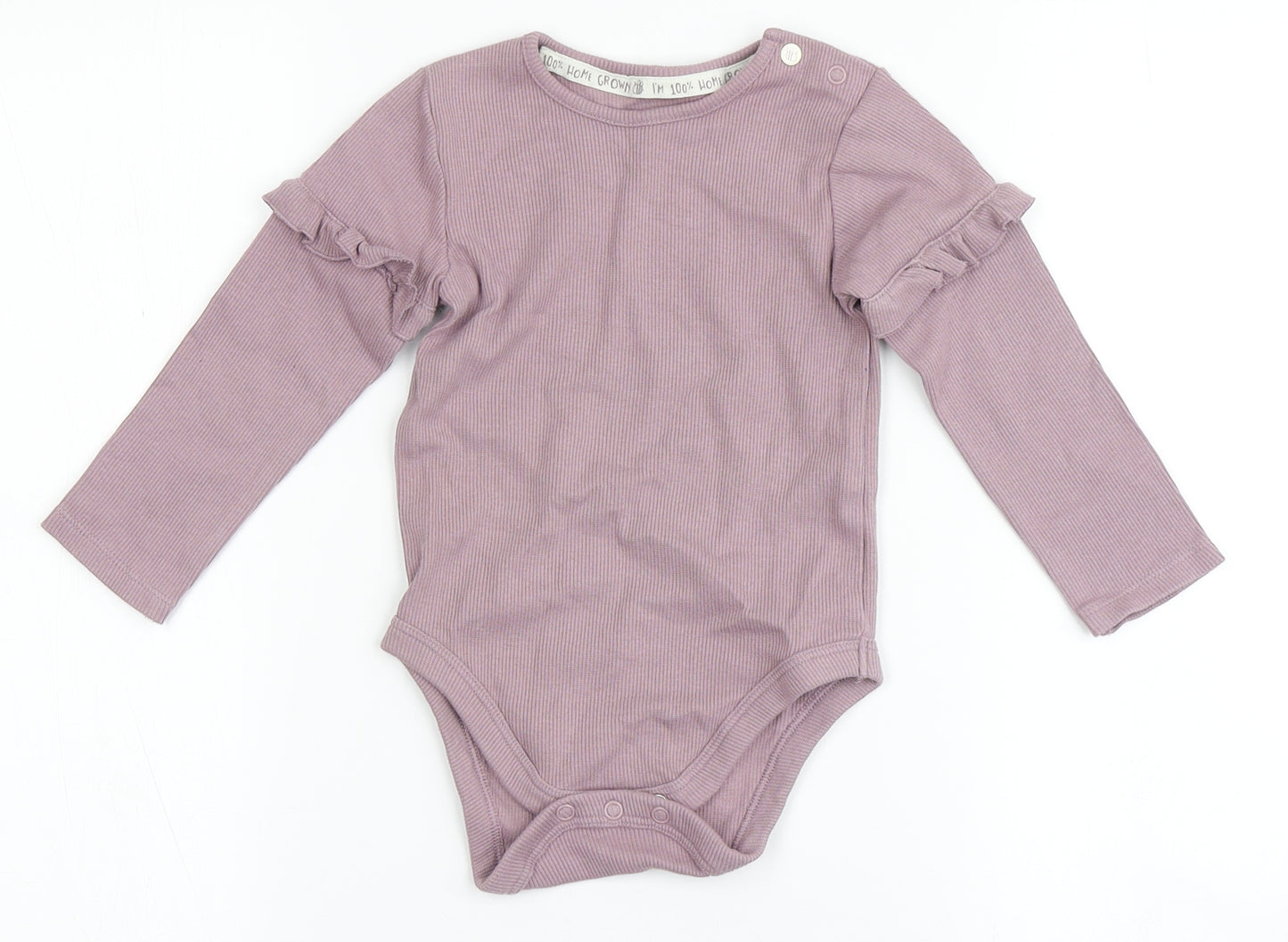 George Girls Purple  Cotton Babygrow One-Piece Size 12-18 Months  Snap