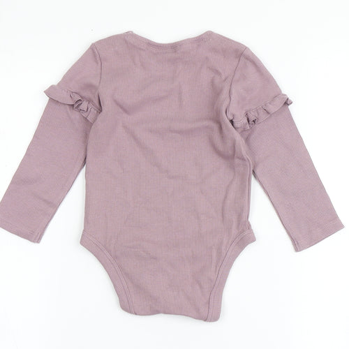 George Girls Purple  Cotton Babygrow One-Piece Size 12-18 Months  Snap
