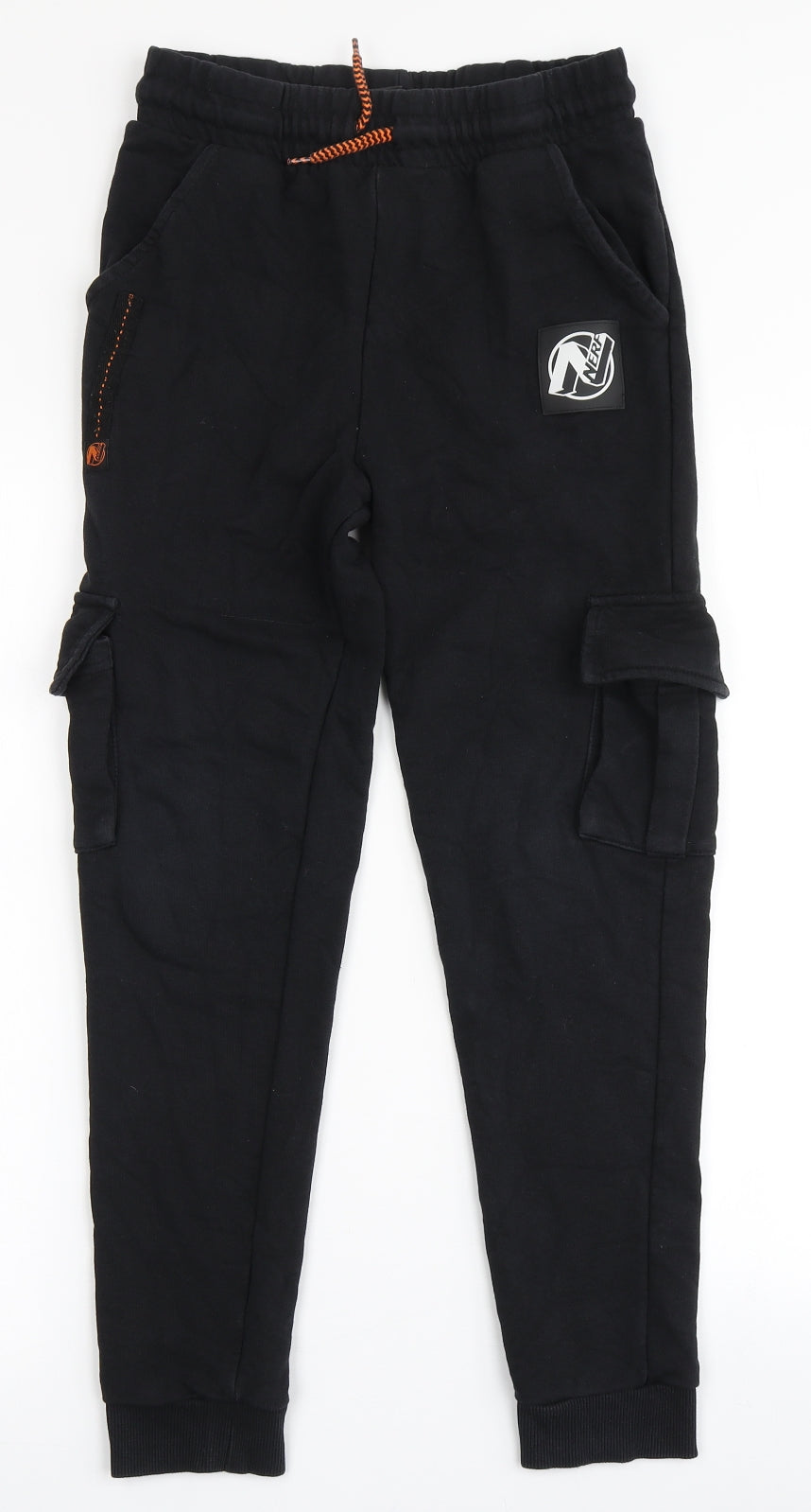 NERF Boys Black  Cotton Jogger Trousers Size 11-12 Years  Regular Drawstring