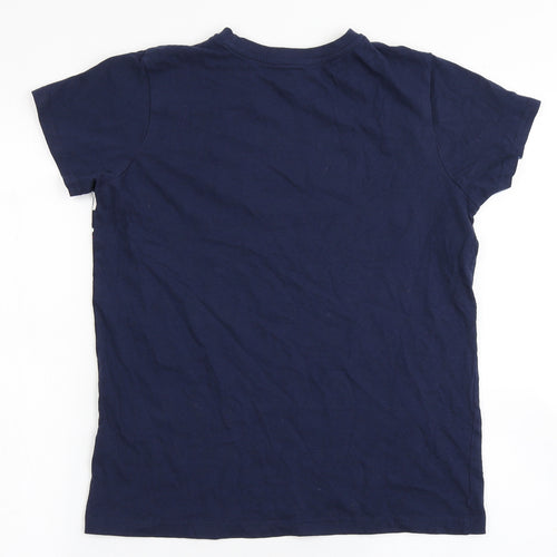 Primark Boys Blue  100% Cotton Basic T-Shirt Size 11-12 Years Round Neck  - Legend
