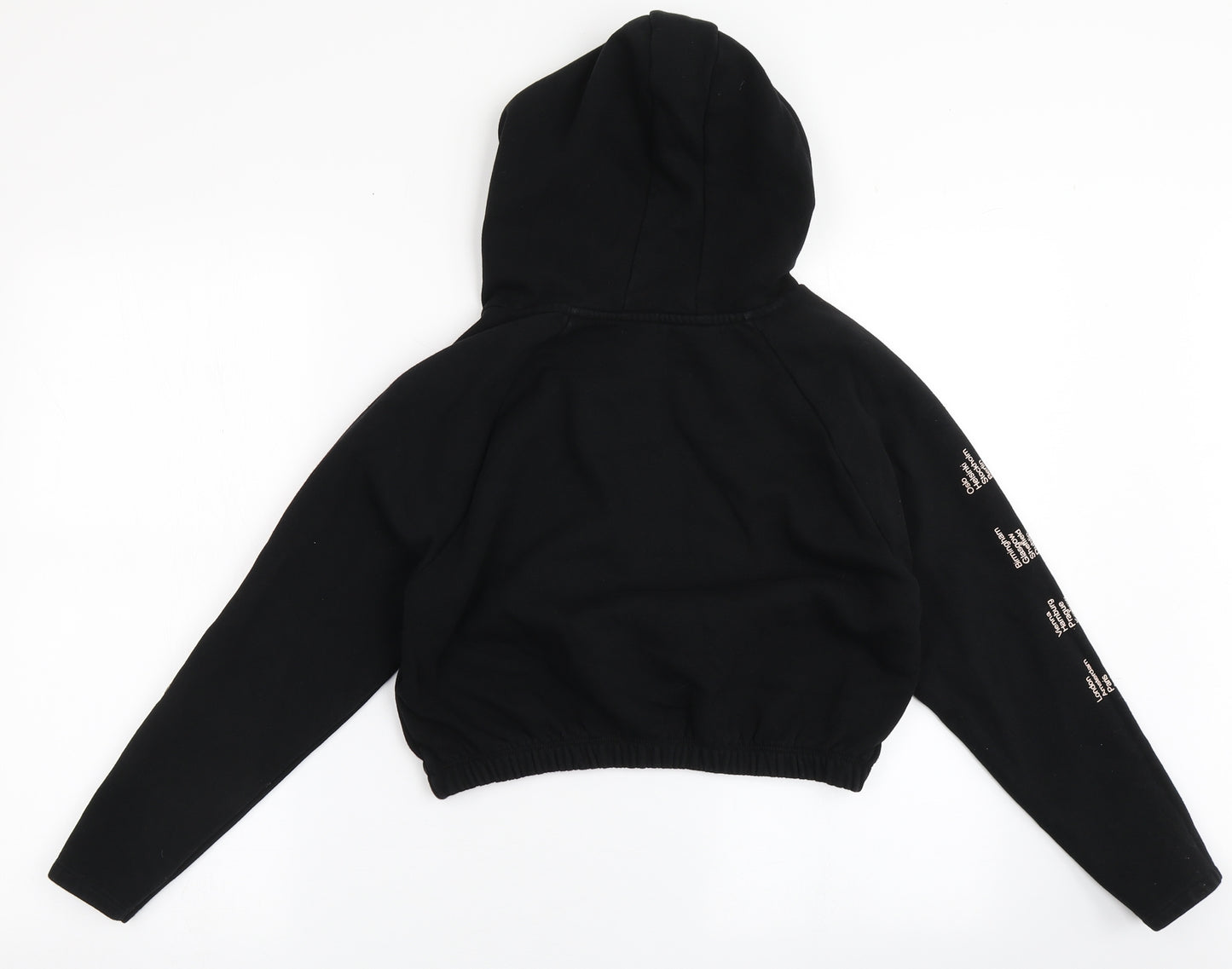 Ariana Grande Girls Black  Cotton Pullover Hoodie Size 10-11 Years   - Sweetener Tour, Cropped