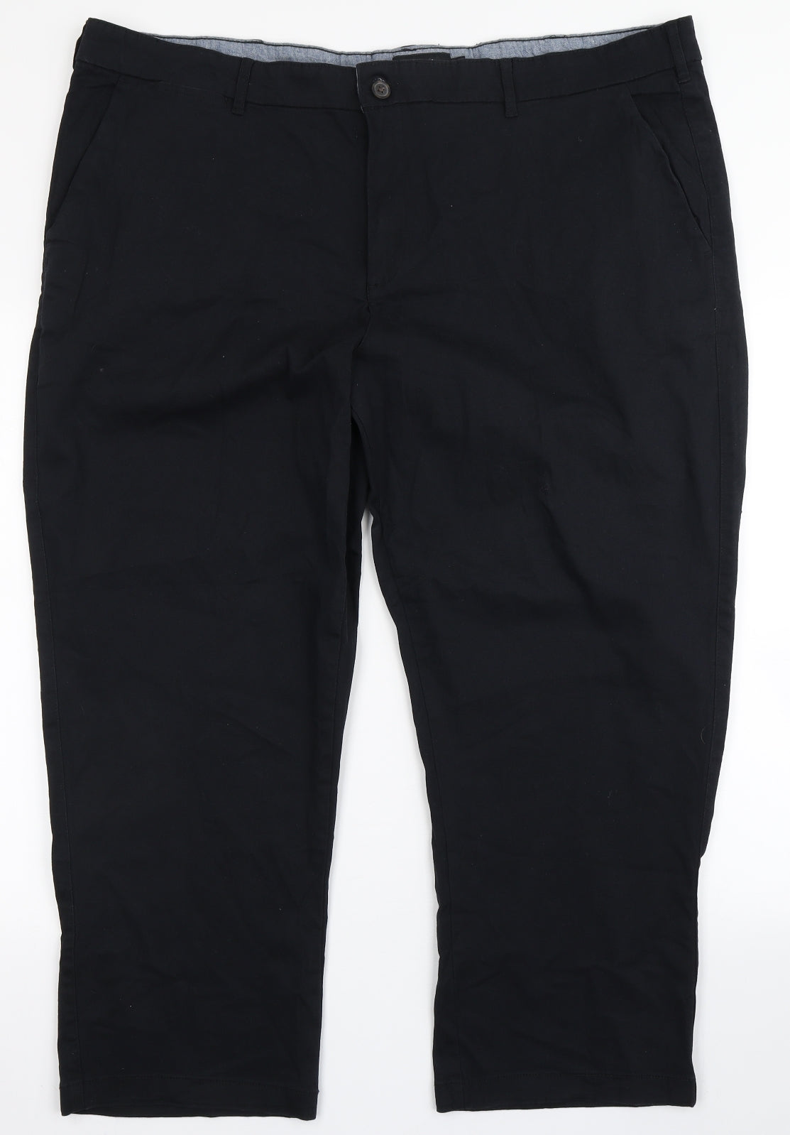 Jacamo Mens Black  Cotton Chino Trousers Size 46 L26 in Regular Button