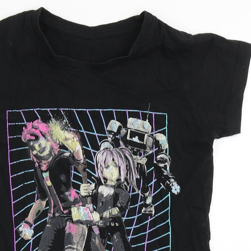 Roblox Boys Black  100% Cotton Basic T-Shirt Size 8-9 Years Round Neck
