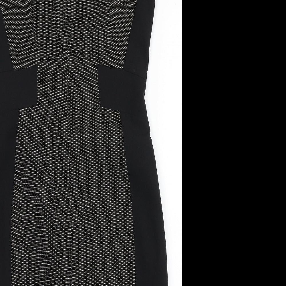 F&F Womens Black  Polyester A-Line  Size 10  Round Neck Zip - Formal