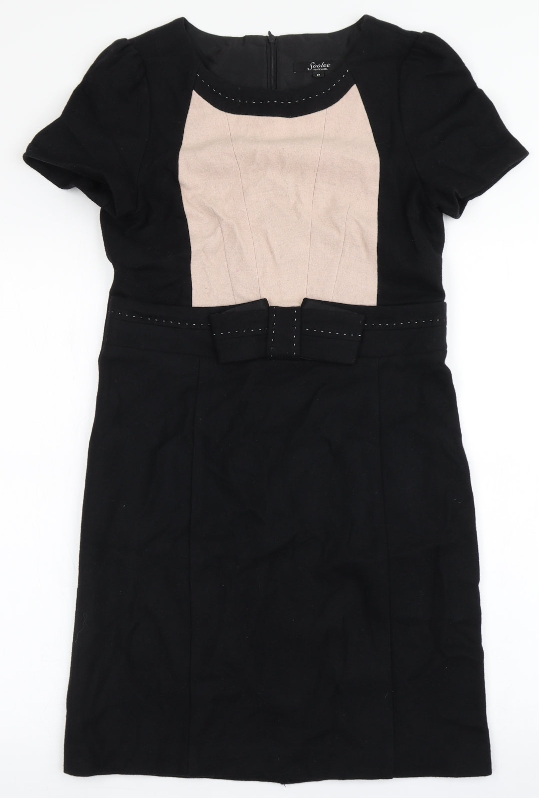 Soolee Womens Blue  Wool A-Line  Size M  Round Neck Zip