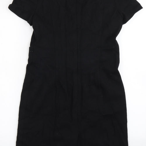Soolee Womens Blue  Wool A-Line  Size M  Round Neck Zip