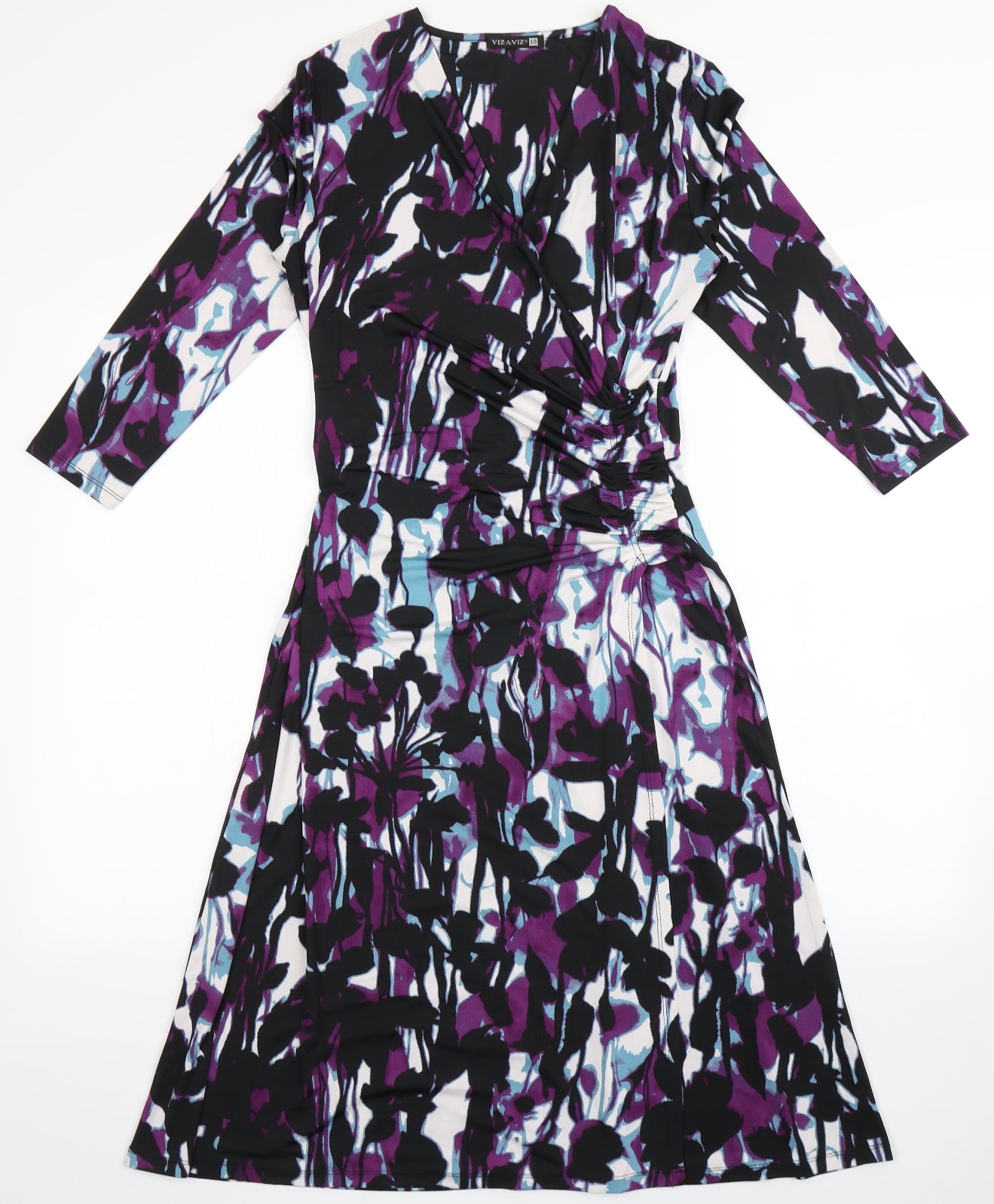 Vizaviz Womens Black  Polyester A-Line  Size 10  V-Neck