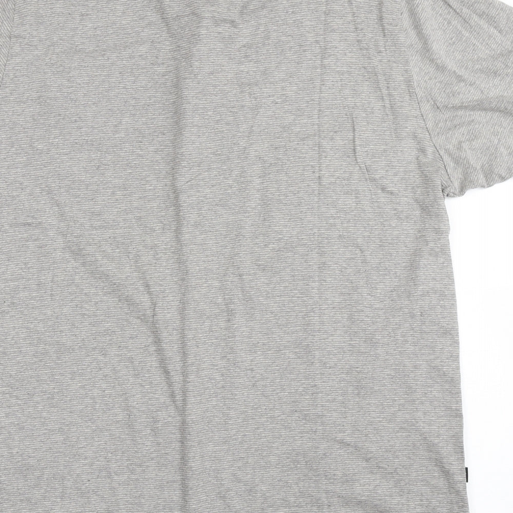 Autograph Mens Grey  Cotton  Button-Up Size XL Round Neck Button - Chest Pocket
